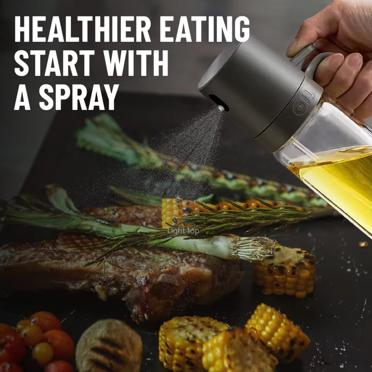 Kitchen Glass Oil Sprayer Bottle Olive Oil Sprayer Mister Spray Oil Dispenser Oil Jar Cruet BBQ Baking Picnic Kitchen Tool - JUCE