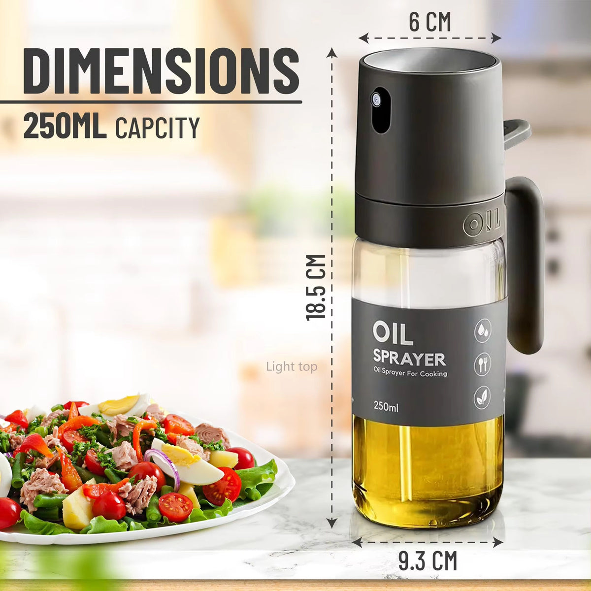 Kitchen Glass Oil Sprayer Bottle Olive Oil Sprayer Mister Spray Oil Dispenser Oil Jar Cruet BBQ Baking Picnic Kitchen Tool - JUCE