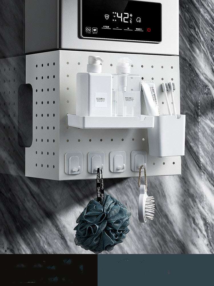Kitchen Punch-free Wall Mounted Utensil Storage Organizers Rack Shelf Wall Hung Boiler Water Heater Cord Shelter Plate - JUCE