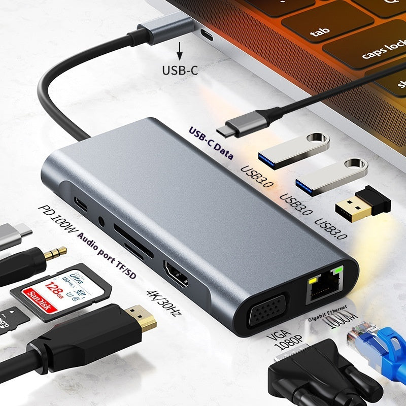 Base Type Type-c 11-in-one Docking Station - JUCE
