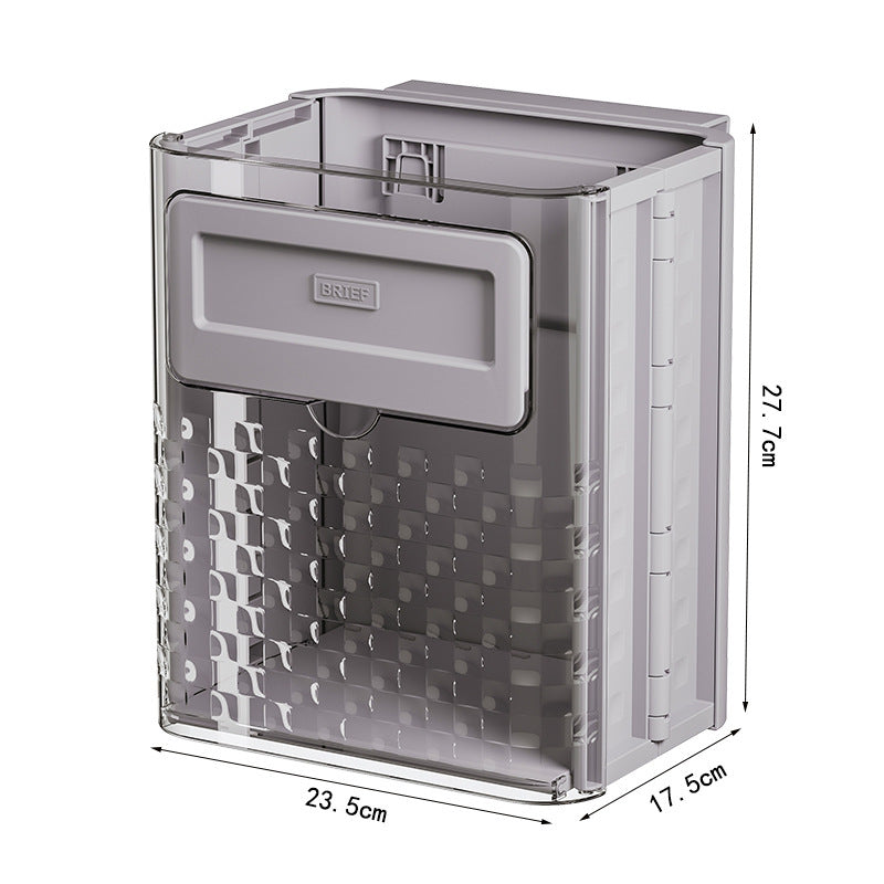 Household Kitchen Folding Trash Can Wall Hanging Punch-free Trash Can - JUCE