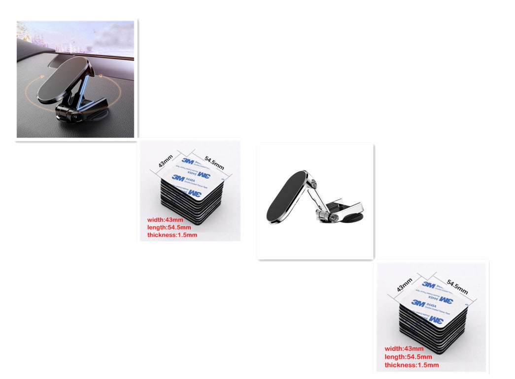 Rotate Metal Magnetic Car Phone Holder Foldable Universal Mobile Phone Stand Air Vent Magnet Mount GPS Support - JUCE