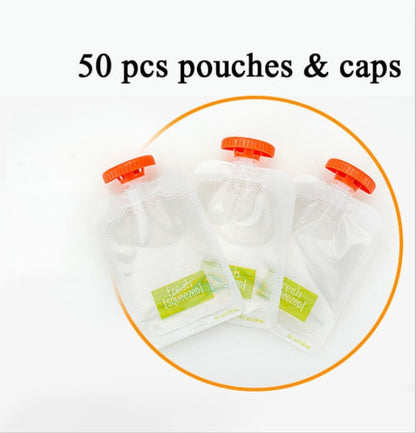 10pcs Disposable Fruit Juice Puree Squeeze Baby Food Storage Bag Feeding