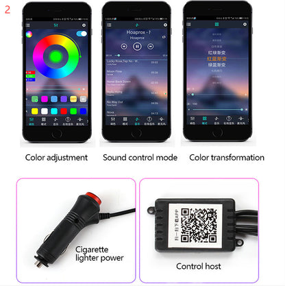 Car Fiber Optic Ambient Light Modified Car Interior Cool Light APP Rhythm Light - JUCE