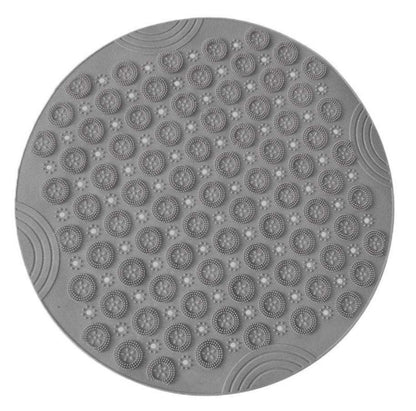 Textured Surface Round Shower Mat Anti-Slip Bath Mats With Drain Hole Massage Round In Middle For Shower Stall - JUCE