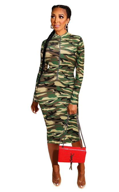 Printed zipper reversible dress - JUCE
