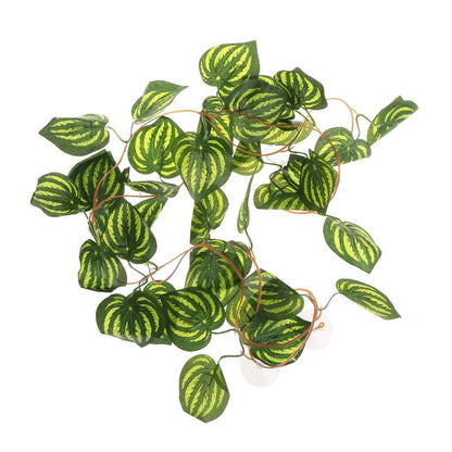 Artificial Flower Rattan Ivy Vines Green Leaves Green Plants Wall Hanging Pet Decoration Hanging Leaves - JUCE