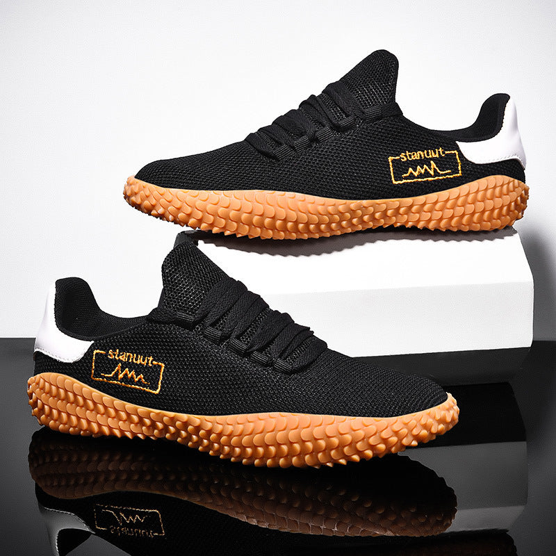 Spring and Summer Flying Woven Casual Shoes Large Men's Shoes Beathable Korean Forrest Gump Sneakers - JUCE