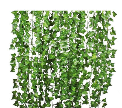 Green Silk Artificial Hanging Leaf Garland Plants Vine Leaves Diy For Home Wedding Party Bathroom Garden Decoration - JUCE