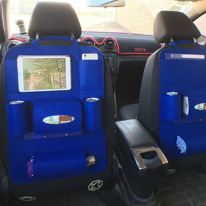 Auto Car Backseat Organizer Car-Styling Holder Multi-Pocket Seat Wool Felt Storage Multifunction Vehicle Accessories Bag - JUCE