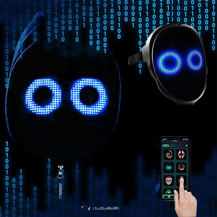 Halloween Face Masks Full Color LED Luminous Mask Face Changing Mask Party Bar Props - JUCE