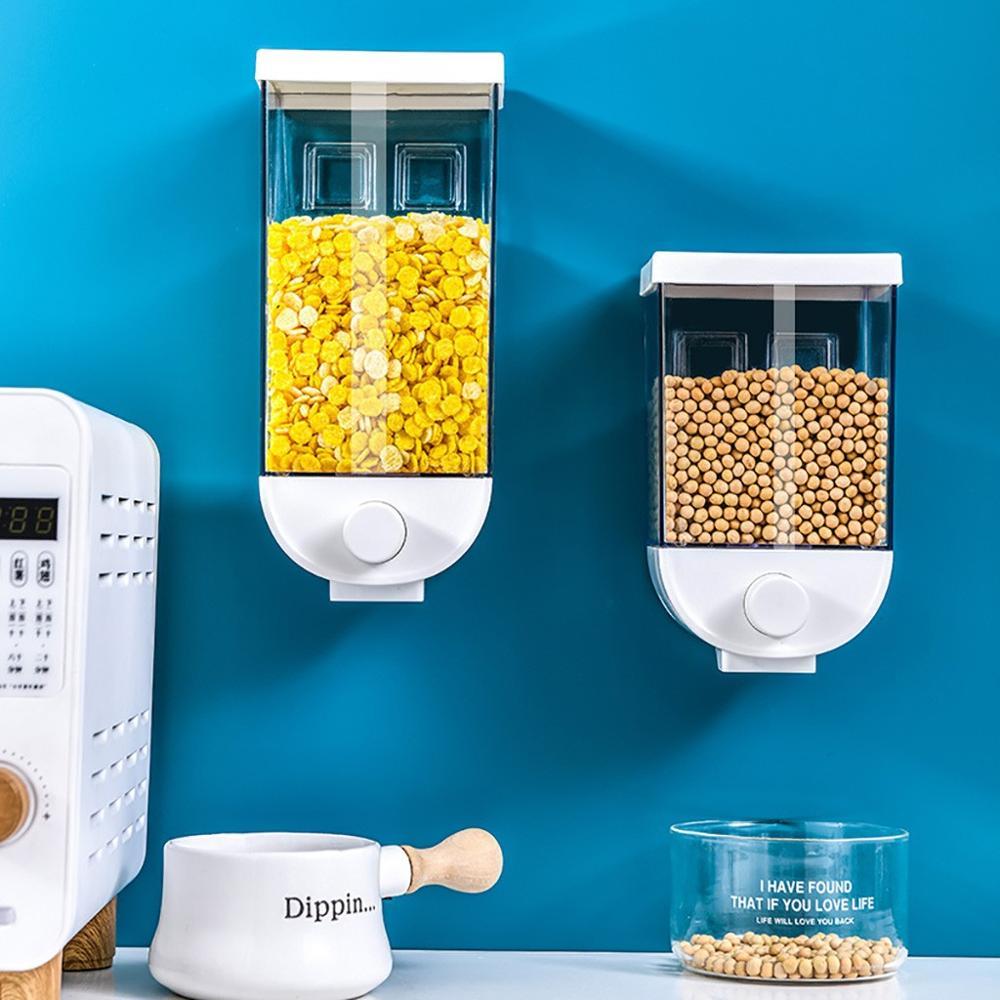 Kitchen Food Storage Easy Press Container Cereal Dispenser Wall Mounted Food Storage Box - JUCE