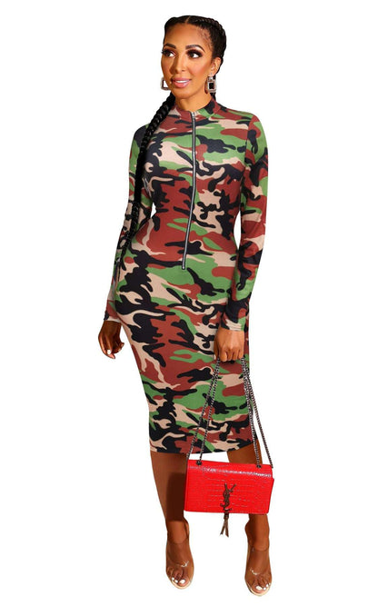 Printed zipper reversible dress - JUCE