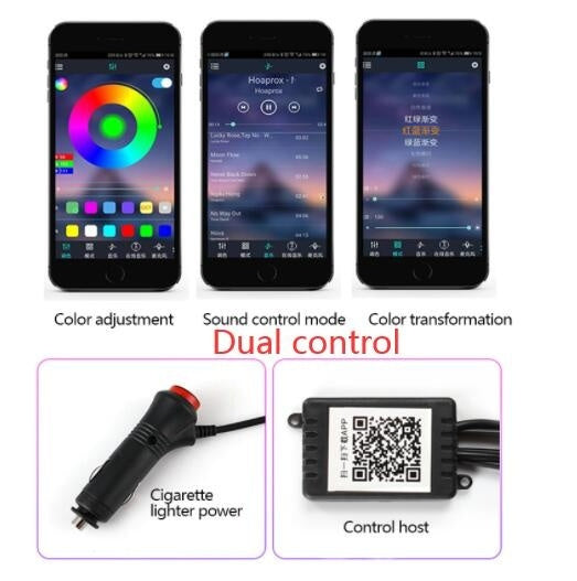 Car Fiber Optic Ambient Light Modified Car Interior Cool Light APP Rhythm Light - JUCE