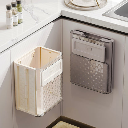 Household Kitchen Folding Trash Can Wall Hanging Punch-free Trash Can - JUCE
