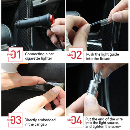 Car Fiber Optic Ambient Light Modified Car Interior Cool Light APP Rhythm Light - JUCE