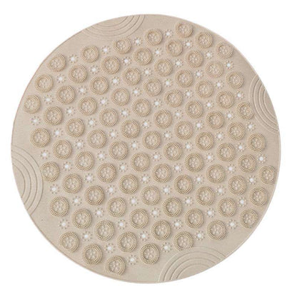 Textured Surface Round Shower Mat Anti-Slip Bath Mats With Drain Hole Massage Round In Middle For Shower Stall - JUCE