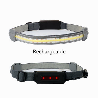 COB Headlight Red Light Warning Portable Headlight USB Rechargeable Headlight Flashlight 3 Lighting Modes Working Light - JUCE