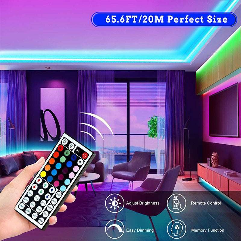 LED Strip Lights Lamp 5050 RGB Flexible Tape Diode 5M Controller Room Decor TV Computer BackLight Decoration Christmas - JUCE