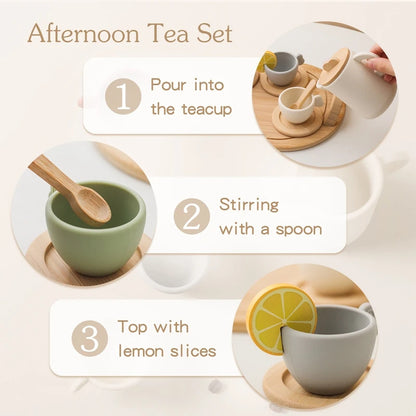 Wooden Simulation Play House Afternoon Tea Toy - JUCE