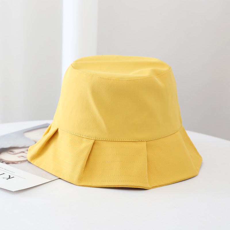 Women Sun Hats Female Summer Solid Bucket Hat Lady Pure Color Panama Cotton Outdoor Fisherman Hat - JUCE