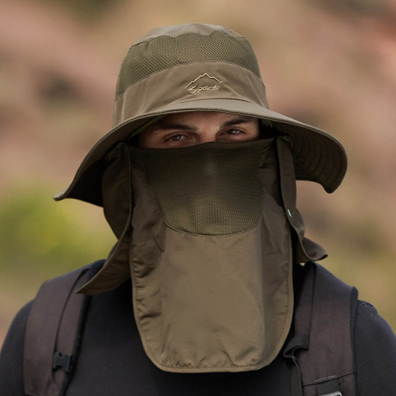 Multipurpose Outdoor Climbing Fishing Tourism Brim Sun Fisherman Hat Summer Men Multifunction Bucket Hat Sun Protection Cap - JUCE