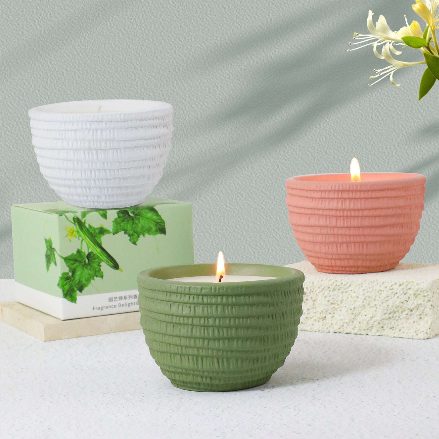 1 00g Smokeless Scented Aromatic Candles Cement Cup Natural Soy Wax Scented Candles With Essential Oils Wedding Decorative Candle - JUCE