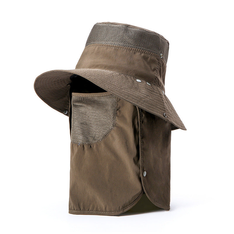 Multipurpose Outdoor Climbing Fishing Tourism Brim Sun Fisherman Hat Summer Men Multifunction Bucket Hat Sun Protection Cap - JUCE