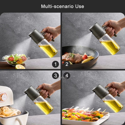 Kitchen Glass Oil Sprayer Bottle Olive Oil Sprayer Mister Spray Oil Dispenser Oil Jar Cruet BBQ Baking Picnic Kitchen Tool - JUCE