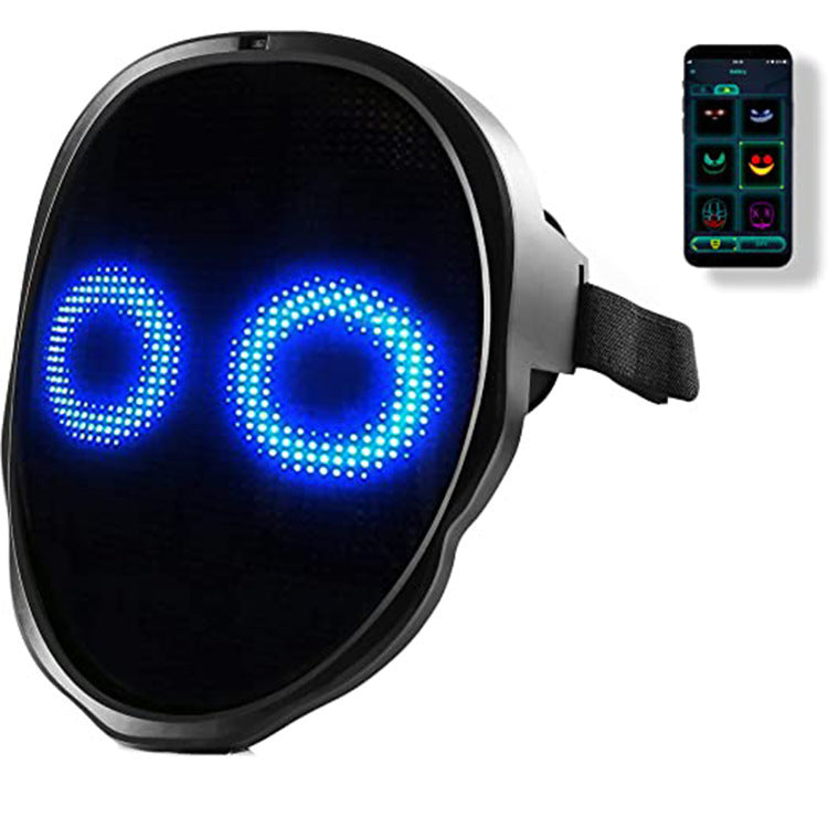 Halloween Face Masks Full Color LED Luminous Mask Face Changing Mask Party Bar Props - JUCE