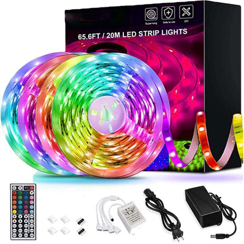 LED Strip Lights Lamp 5050 RGB Flexible Tape Diode 5M Controller Room Decor TV Computer BackLight Decoration Christmas - JUCE