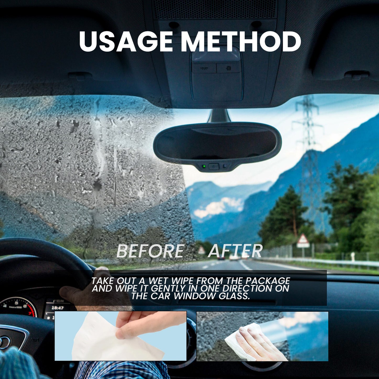 Car Anti-fog Rainproof Wipes - JUCE