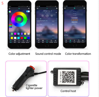 Car Fiber Optic Ambient Light Modified Car Interior Cool Light APP Rhythm Light - JUCE