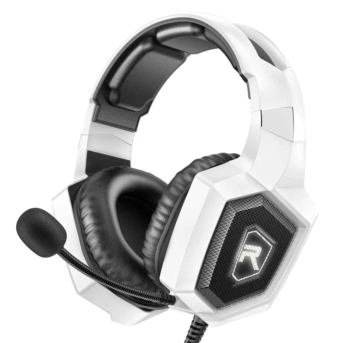 Wired LED Gaming Headset with Mic Over-Ear Gamer Headphones Surround Sound with Mic for PC Computer Laptop PS4 PS5 XBox Switch - JUCE