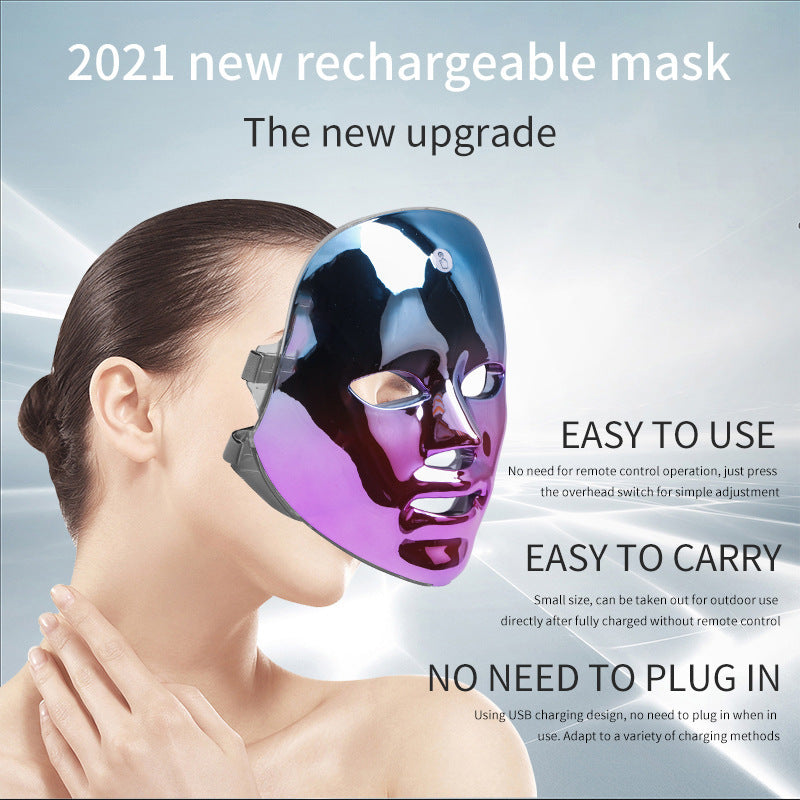 LED Rechargeable Face Mask Acne And Freckles Led Color Light Mask - JUCE