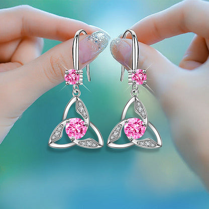 Trendy Unique Geometric Triangle Inlaid Multi-color Earrings - JUCE