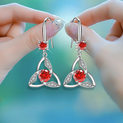 Trendy Unique Geometric Triangle Inlaid Multi-color Earrings - JUCE