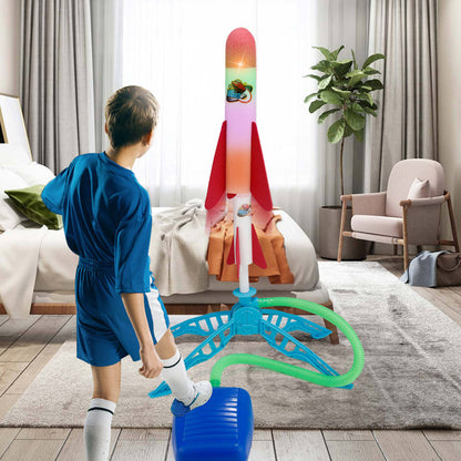 Street Stall Hot Product Outdoor EVA Foam Cotton Foot Rocket Launcher Toy Child Interaction Safety Sports Toys - JUCE