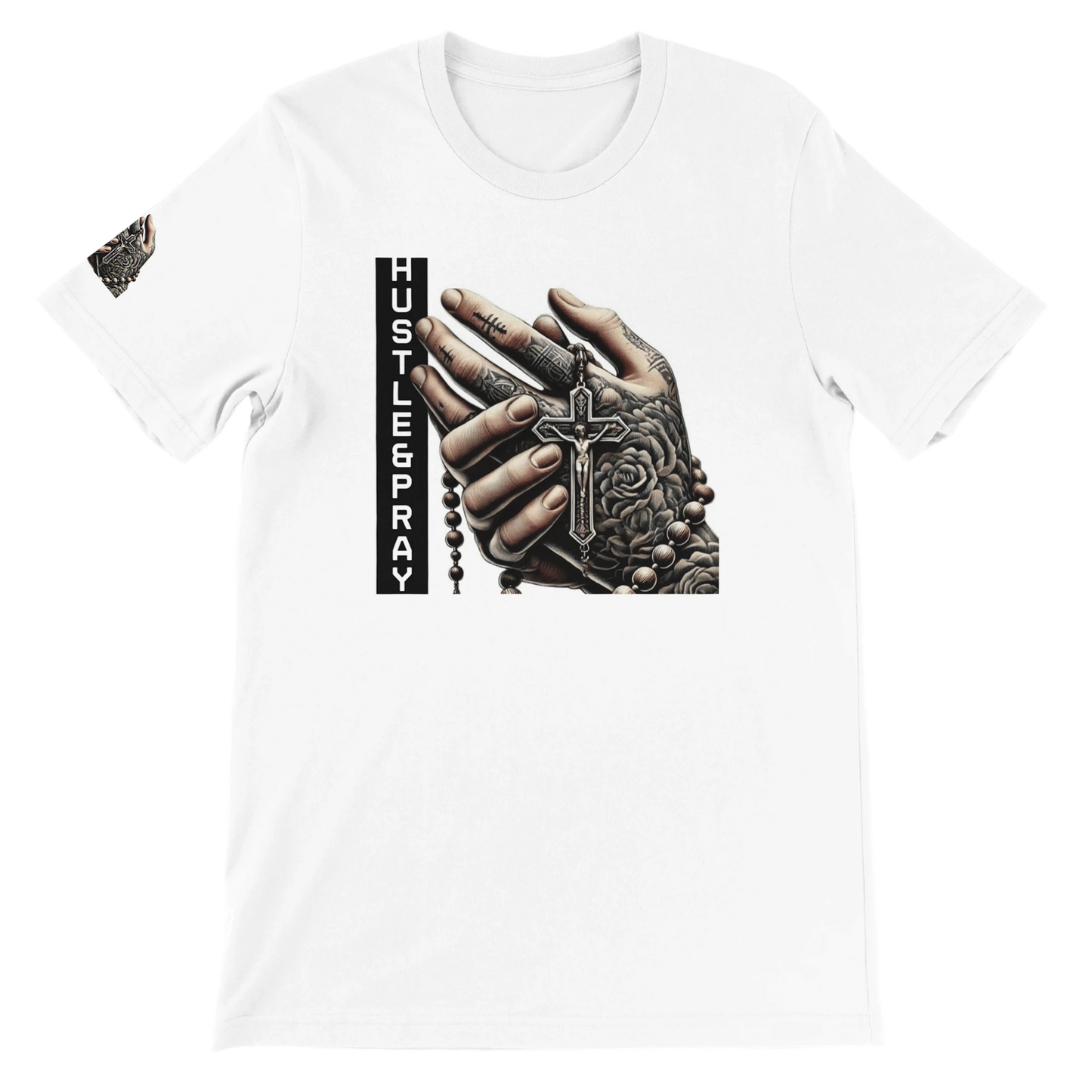 Premium Unisex Crewneck Graphic Tee | HUSTLE & PRAY - JUCE