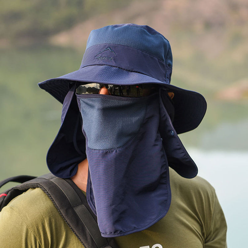 Multipurpose Outdoor Climbing Fishing Tourism Brim Sun Fisherman Hat Summer Men Multifunction Bucket Hat Sun Protection Cap - JUCE