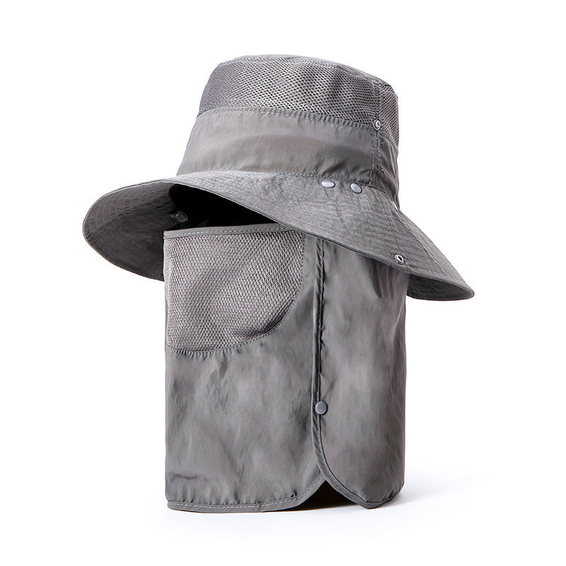 Multipurpose Outdoor Climbing Fishing Tourism Brim Sun Fisherman Hat Summer Men Multifunction Bucket Hat Sun Protection Cap - JUCE