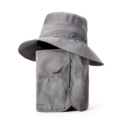 Multipurpose Outdoor Climbing Fishing Tourism Brim Sun Fisherman Hat Summer Men Multifunction Bucket Hat Sun Protection Cap - JUCE