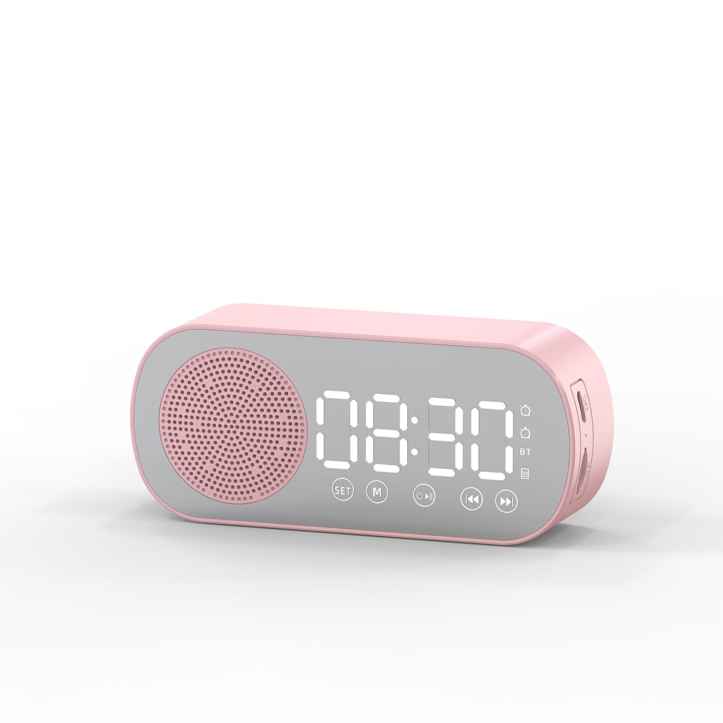 BT Music Alarm Clocks Mirror FM Radio LED Digital Clock 2 Alarm Snooze 24H Electronic Watch Dimming Table Phone Stand USB Clocks - JUCE