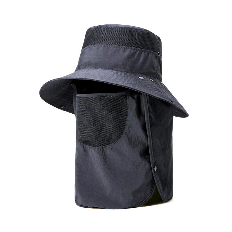 Multipurpose Outdoor Climbing Fishing Tourism Brim Sun Fisherman Hat Summer Men Multifunction Bucket Hat Sun Protection Cap - JUCE