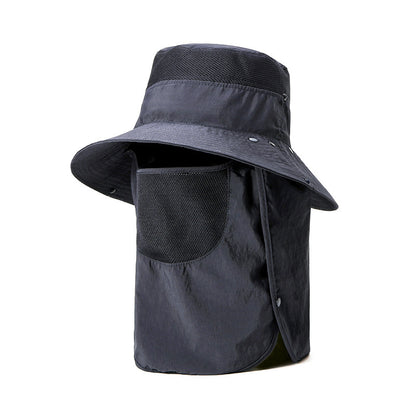 Multipurpose Outdoor Climbing Fishing Tourism Brim Sun Fisherman Hat Summer Men Multifunction Bucket Hat Sun Protection Cap - JUCE
